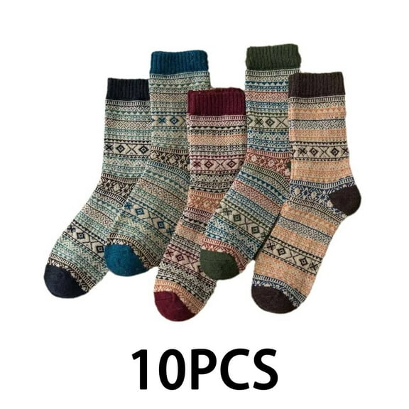 AUQ Socks Premium Cotton Material Fuzzy Socks,Thickened Design Odor Control Long Socks,Multicolor