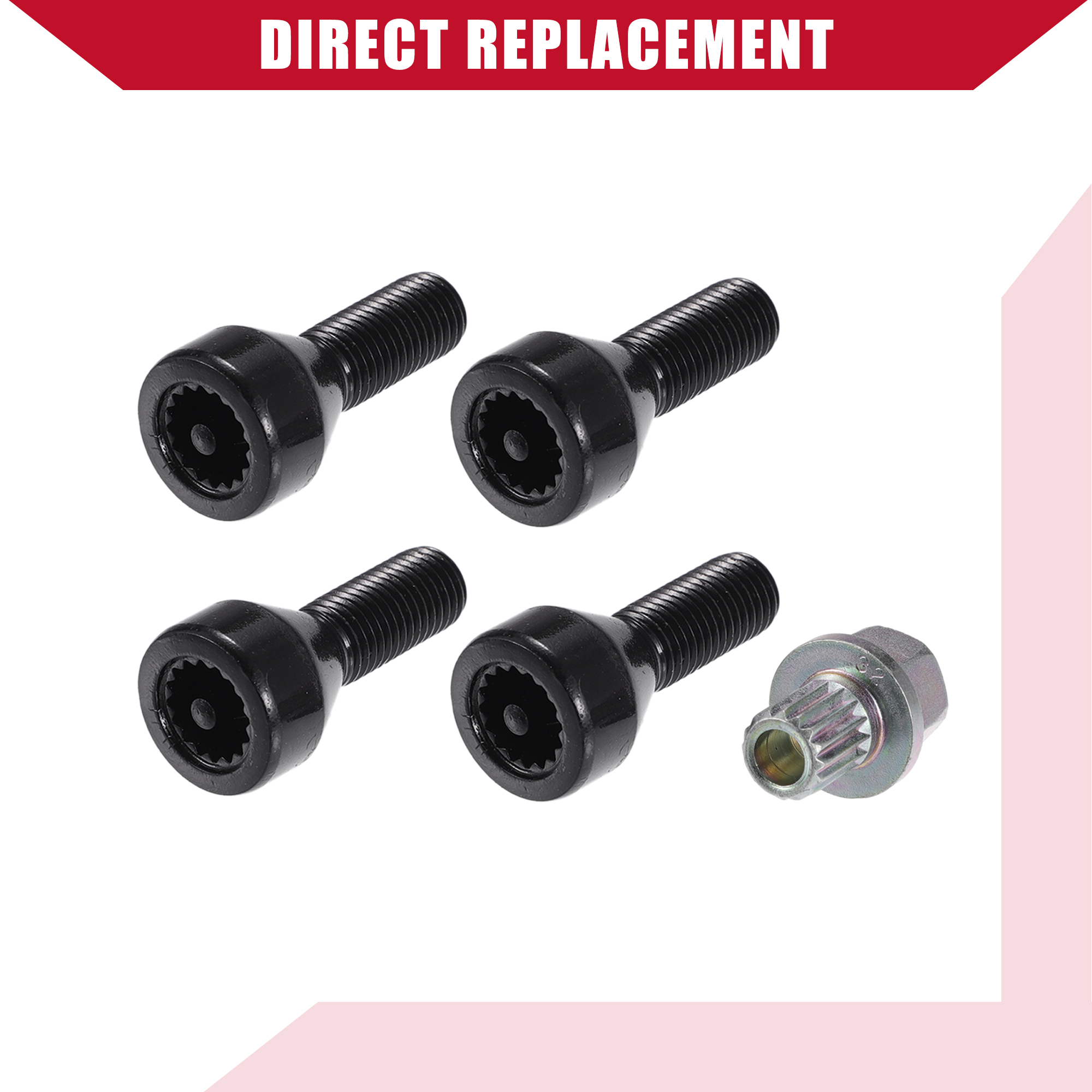 Unique Bargains Wheel Lock Set Lug Nuts Bolts for BMW 528i 1978-1987 and Z4 2003-2008