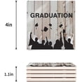 thumbnail image 3 of RYLABLUE Graduation on Wooden Plank Set of 4 Coaster for Drinks, Absorbent Ceramic Stone Coasters Cup Mat with Cork Base for Home Kitchen Room Coffee Table Bar Decor, 3 of 4