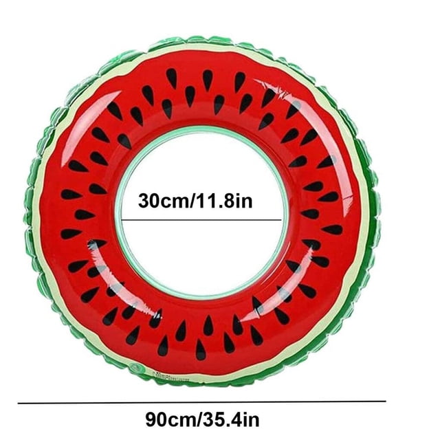 Summer Swimming Ring Swimming Pool Watermelon Print Inflatable Ring PVC Donut Water-playing Toys