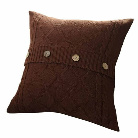 - Knitting Button Fashion Throw Pillow Cases Cafe Sofa Cushion Cover Home Decor