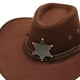 thumbnail image 5 of Sombrero de vaquero unisex para hombre y adulto, con correa ajustable para la barbilla y parasol para exteriores. Café, 5 of 9