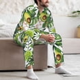 thumbnail image 5 of Mens Pajamas Set, Watercolor Green Tropical Button Down Long Sleeve Loungewear Sleepwear Pjs sets for Men, 5 of 5