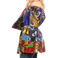 thumbnail image 3 of Sakkas Mela Women's Long Sleeve Peplum Off Shoulder Blouse Top in African Ankara - 144-Multi - One Size Regular, 3 of 5