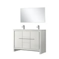 thumbnail image 2 of Lafarre 48 in W White Double Vanity, Cultured Marble Top, Faucet Set & 43 in Mirror, 2 of 6