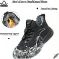 thumbnail image 3 of Men's Winter Casual Cotton Shoes Waterproof Outdoor Sneakers Walking Warm Shoes Lightweight Cushioned Fleece-Lined Boots Black 7.5 US, 3 of 7