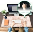 thumbnail image 4 of Large Mouse Pad 31.4 x 15.7inches 3mm XXL Extended Gaming Mouse Pad Mat with Non-Slip Base Stitched Mousepad for Computer,Office,Keyboard and Laptop-Pink Gold Marble，Waterproof Desk Mat, 4 of 6