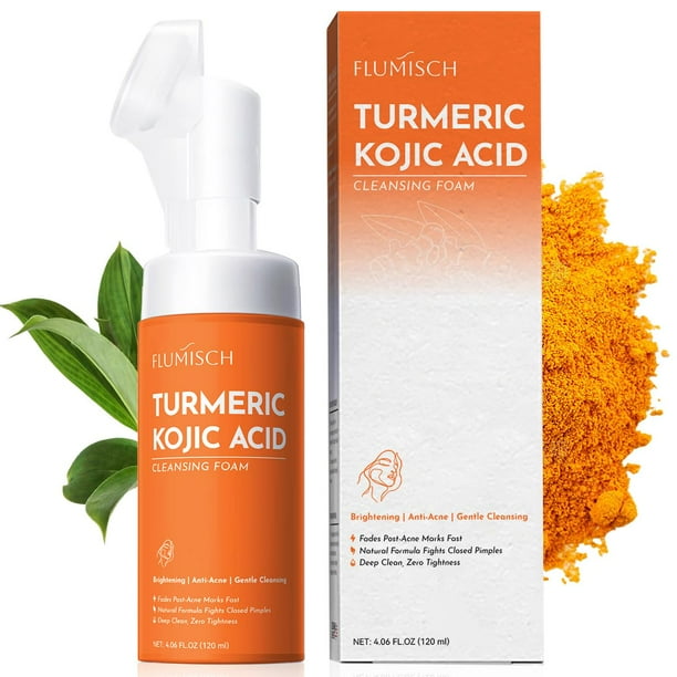 Limpiador facial FluMisch, cúrcuma, ácido kójico, iluminador, 120 ml