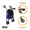 thumbnail image 3 of Andadera Ortopedica 2 En 1 Multifuncional Azul Marthing Andador y Asiento Con Ruedas y Frenos Andadera Plegable Para Adulto Mayor, Segura Comoda y Practica, Apoyo Silla Ruedas Todo Terreno Azul, 3 of 8