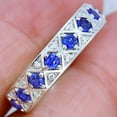thumbnail image 4 of 2Ct Round Cut Blue Tanzanite & Diamond Eternity Wedding Band Ring 14K White Gold Finish, 4 of 4