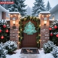 thumbnail image 5 of Stylish Metal Hanging Christmas Tree Wind Spinner - Festive Teal Design with Red Lights & Star - Perfect for Yard & Garden Decor, 5 of 7