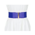 thumbnail image 4 of INSPIRE CHIC Women's Elastic Belts for Dresses Wide Belts Hook Buckle Retro Blue, 4 of 4
