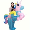 thumbnail image 6 of Inflatable Ride-On Unicorn Costume - Colorful Pastel Magical Outfit For Parties & Themed Events,Height 4'11"-6'3",Unicorn, 6 of 6