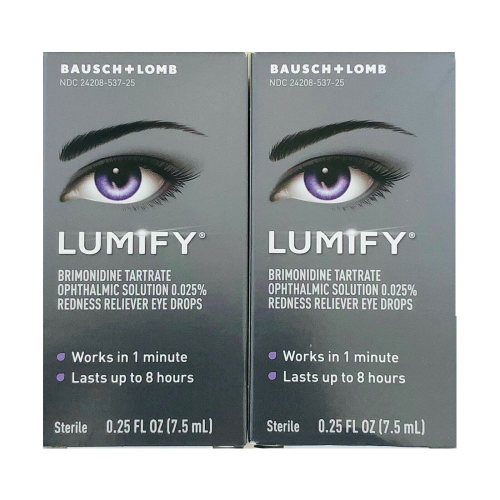 2 Pack Redness Reliever Eye Drops Lumify 0.25 oz 7.5ml