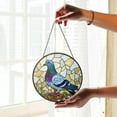 thumbnail image 3 of Mosaic Pigeon Bird Art Round Stained Glass Suncatcher Window Hanging Gift for Bird Lovers, 3 of 6