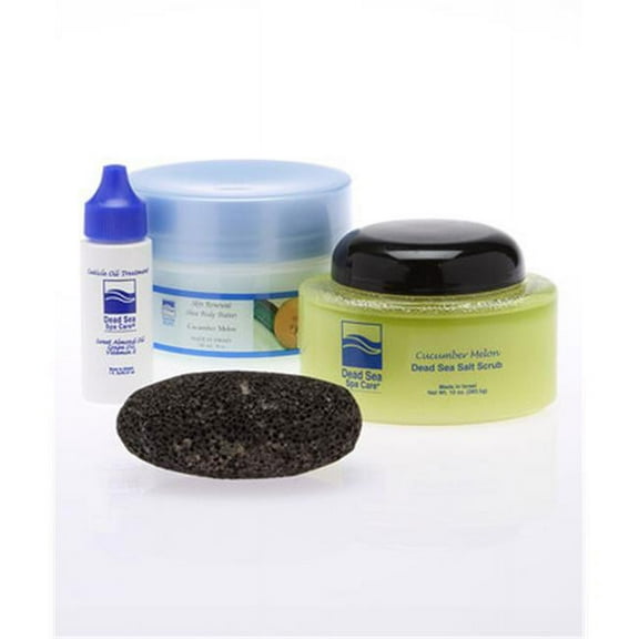 Dead Sea Spa Care DEADSEA-40 20 oz Cuc-Mel Salt scrub- 8 oz Cuc-Mel Shea Body Butter- Cuticle Oil