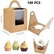 thumbnail image 2 of Cajas para Postres, Cajas de Pan Con Ventana, Con Asa de Transporte Cajas para Cupcakes, Domos para Reposteria, Cajas para Dulces, 2 of 4