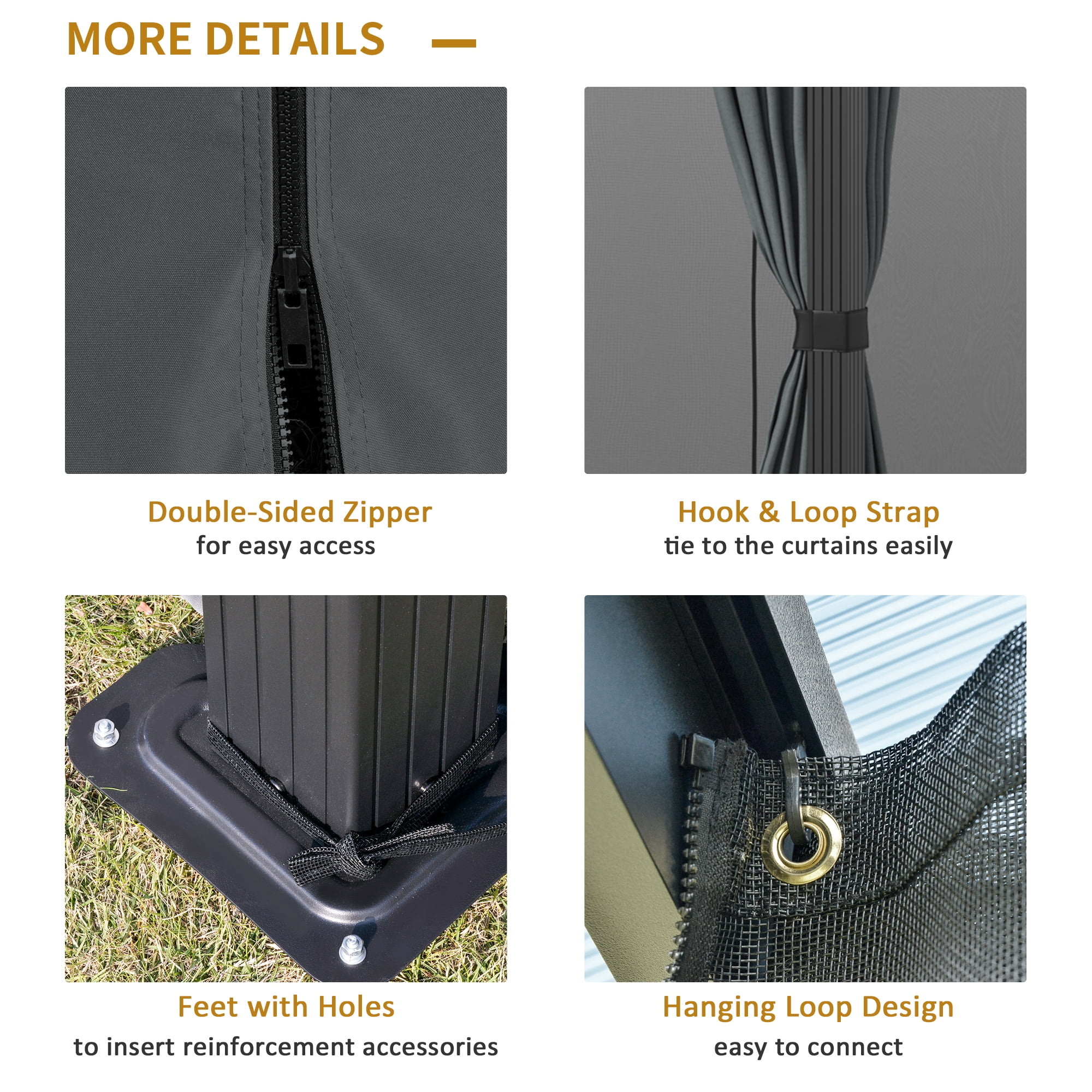 Outsunny 10' x 12' Hardtop Canopy Gazebo, Durability