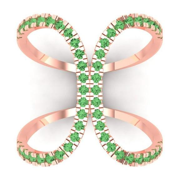 Statement Engagement Ring for Women - 0.5ct Simulated Green Diamond in 14K Rose Gold Promise Ring