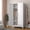 71"H-Arc-White, variant on UNICOLY Metal Wardrobe Cabinet with Hanging Rod, 71" Tall Armoire Wardrobe Closet with 2 Doors and Adjustable Shelves, White Clothing Storage Cabinets
