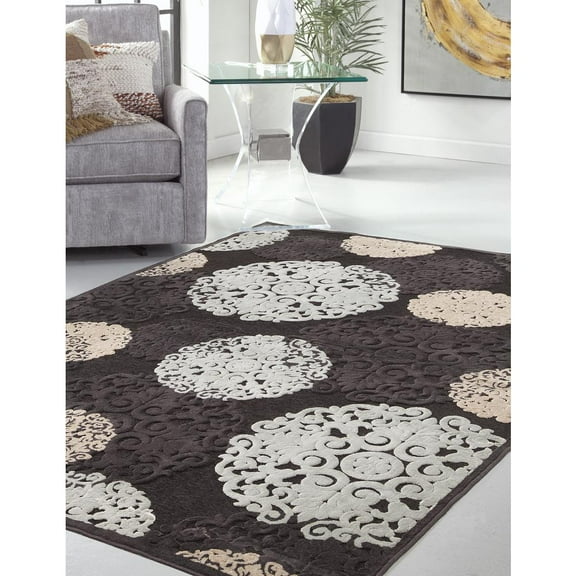 Abacasa Napa Dante Charcoal-Ivory-Lt. Blue 5x8 Area Rug