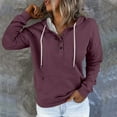 thumbnail image 2 of Dyfzdhu Hoodies Solid Color Fashion Casual Button Pocket Long Sleeve Sweater Hoodies For Women, 2 of 6