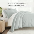 thumbnail image 6 of Noble Linens Light Blue Modern Diagonal 3-Piece 3-Piece Duvet Cover Set, King/Cal King, 6 of 10