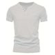 thumbnail image 1 of pstuiky Camisas de manga corta para hombre, Camiseta de cuello en V con botones y bolsillo versátil de color liso para hombre ropa de hombre s, 1 of 8