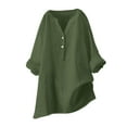 thumbnail image 1 of WEAIXIMIUNG Teacher Shirts Plus Size 5X Womens Loose Buttons Down Blouse Tops Solid Casual Long Sleeve Shirt Blouse, 1 of 5