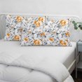 thumbnail image 4 of Grey Orange Spring Floral Body Pillow Cover, Pillowcase Protectors with Zipper, Breathable Decorative Throw Pillow Case Cover, Summer Botanical Farmhouse Pillow Shams for Couch Sofa 24x36Inch, 4 of 8