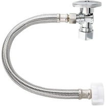 Toilet Hose Water Supply Line Kit - 12" Length 3/8" COMP x 7/8" BC Braided Toilet Connector Hose & Shut Off Toilet Water 1/2 inch NOM Inlet x 3/8 inch OD Compression Outlet Angle