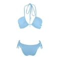 Wjtguo SunnyDay Candy Color Bikini Swimsuit Sheer Yet No Tan Lines Breathable Tie Up Design