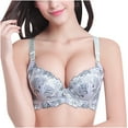 thumbnail image 2 of ICHUANYI Clearance Woman's Fashion Embroidery Comfortable Push Up Hollow Out Bra Underwear(Gray, XXL) Ichuanyi Ichuanyi, 2 of 7