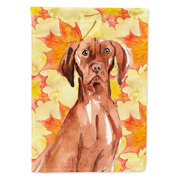 Carolines Treasures CK1840CHF Fall Leaves Vizsla Flag Canvas House Size  Large multicolor