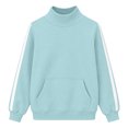 thumbnail image 6 of Mock Neck Sweatshirt Women Fall Fashion Oversized Turtleneck Pullover Side Stripes Long Sleeve Casual Sweatshirts Light Green L, 6 of 7