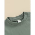 thumbnail image 5 of Loicainy Baby Toddler Boy Solid Color T shirt 6 12 18 24 Months 2T 3T 4T Short Sleeve Crew Neck Summer Tops Clothes for Casual Daily, 5 of 9