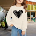 thumbnail image 2 of KAUOD Teen Girls Oversized Pullover Sweatshirts Cute Heart Graphic Crew Neck Sweatshirts Kids Cotton Loose Long Sleeve Sweater, 2 of 7
