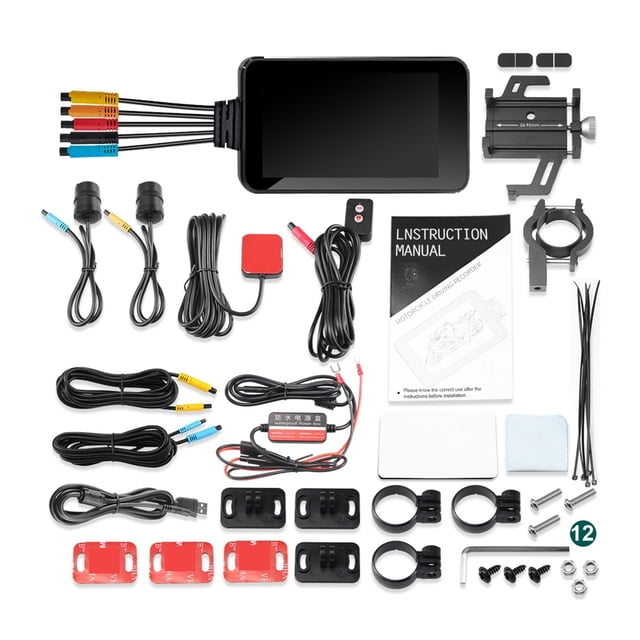 Full Body Waterproof Motorcycle DVR Dash Cam 1080P FHD Front Rear View Motorcycle Camera GPS Logger Recorder Box ,Clear Images
