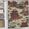 thumbnail image 4 of China Old Building 4 Pcs Bathroom Shower Curtain Set, Bathroom Sets with Rugs (Bath Mat, U Shape and Toilet Lid Cover Mat) and 12 Hooks,, 4 of 4
