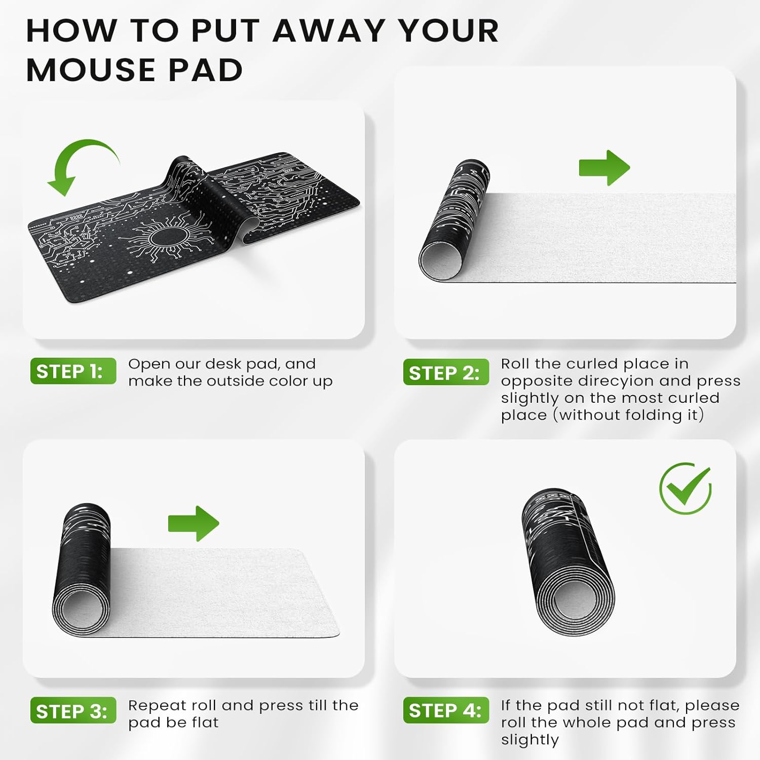 Felt Desk Mat, XXL Large Mouse Pad Desk Pad, Gaming Mousepad, Non-Slip Base, No Any Smell Desk Protector Cover Mat for Computer Keyboard Work Game Office Home-Black Chip