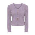 thumbnail image 3 of HLKJKLS Long Sleeve Shirts For Women V Neck Long Sleeve Loose Button Top Polyester Spandex Casual Purple S-Xxl, 3 of 8