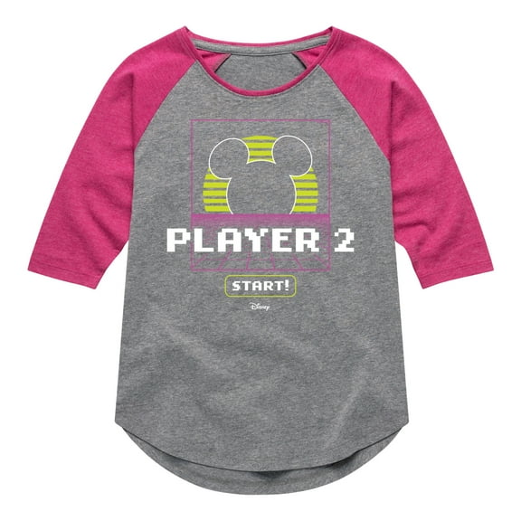 Disney - Player 2 Start - Toddler & Youth Girls Raglan Graphic T-Shirt