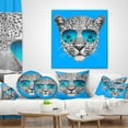 thumbnail image 4 of Designart Leopard with Mirror Sunglasses - Animal Throw Pillow - 18x18, 4 of 5