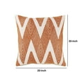 thumbnail image 4 of 20 x 20 Zippered Cotton Accent Pillow with Herringbone Print, Set of 4, Orange- Saltoro Sherpi, 4 of 4