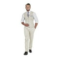 thumbnail image 1 of Wehilion Men's Suit Linen Suit for Men Wedding Outfit 2 Piece Suits Groomsmen Tuxedo Suits Prom Beach Vest and Pants Suit Set Beige XXL, 1 of 5
