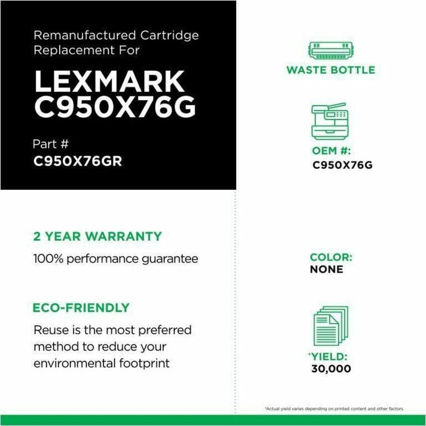 Remanufactured Clover Imaging Waste Container for Lexmark C950