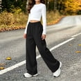 thumbnail image 3 of yillto Girls Fleece Sweatpants Wide Leg Baggy Elastic Waist Fall Winter Casual Warm Sweat Pant 5-15T, 3 of 7