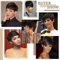 thumbnail image 4 of Queentas 8" Brown Wigs Short Wigs for Black Women Synthetic Straight Pixie Cut Wigs with Bangs（Dark Brown Wig）, 4 of 11