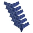 thumbnail image 2 of XMMSWDLA Women's Underwear Lace Bikini Panties Silky Comfy Lace Briefs Pack Of 6 Blue L Period Underwear for Teens, 2 of 4