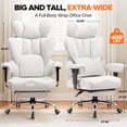 thumbnail image 5 of CloudRest Pro 400lbs Executive heavy duty office chair, High Back Ergonomic Computer Desk Chairwith Lumbar Back Support, white, 5 of 10